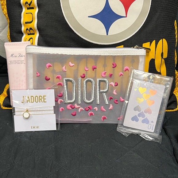 Dior Handbags - Dior Pink and Silver Cosmetic Pouch Set